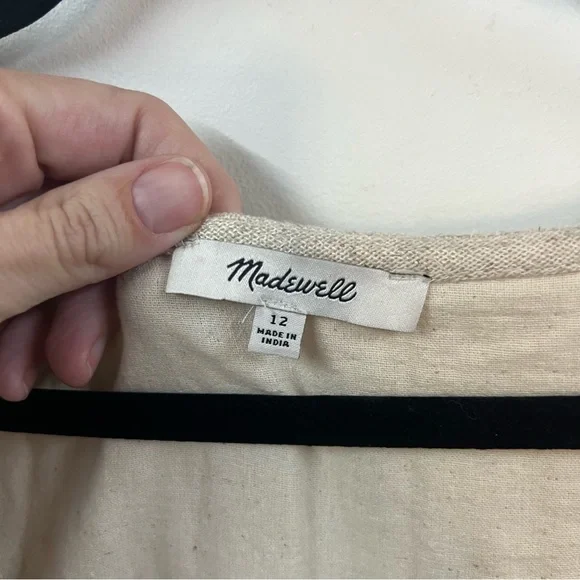 Madewell V Neck Button Down Linen Blend Romper - Picture 7 of 13